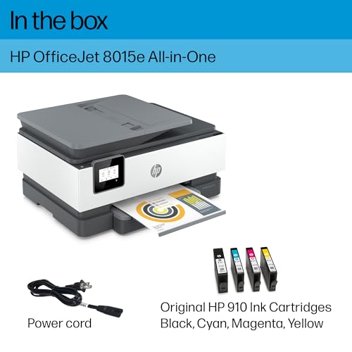 HP Inkjet Printer 8015e Automatic Duplex Color 1200x1200dpi Wireless All-in-One