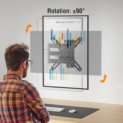 ELIVED 14-42 inch AUB0882WGSRR Wall Mount, Articulating Tilt Swivel for Monitors and TVs