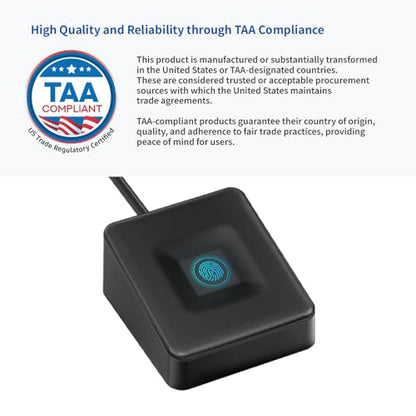 TEC 1 Count TE-FPA-CA1 USB Powered Biometric Fingerprint Scanner 360° Recognition
