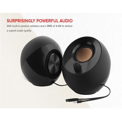 Creative 2.0 Stereo Speakers 51MT66AA02 USB Wired Low Frequency Sound Enhancement