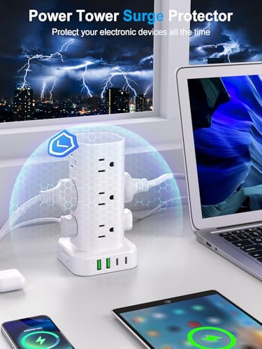UWIWUTEI 16 Outlets Surge Protector Power Strip with 4 USB Ports Model HD-Q16