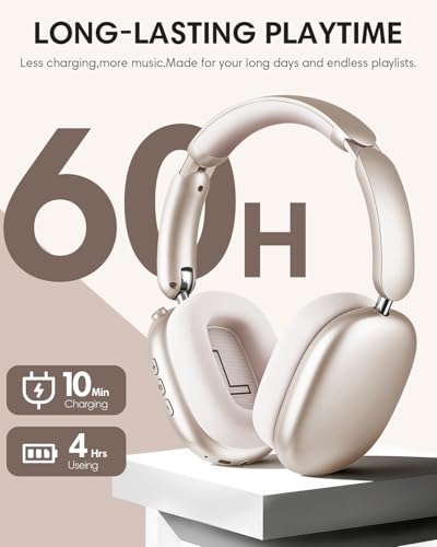 Wentronic Y02 Over Ear Headphones Bluetooth 5.4 Active Noise Cancellation 60 Hours Battery Life