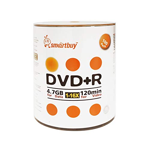 Smartbuy 4.7GB DVD+R 16x Recordable Discs 100-Count