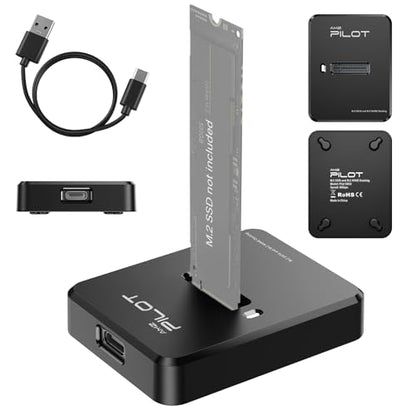 AMZPILOT M.2 NVMe SATA to USB C Docking Station Pilot SD03 PCIe 3.0 USB 3.2 Gen 2 Enclosure