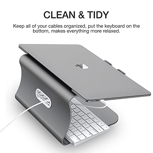 Bestand 9.44x8.85x5.51 inch Laptop Stand lo2ggggrey Ergonomic Gray Aluminum