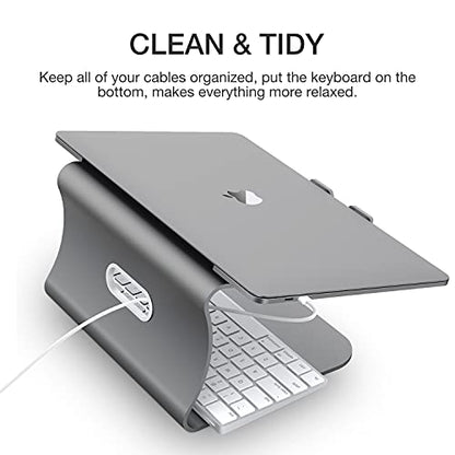 Bestand 9.44x8.85x5.51 inch Laptop Stand lo2ggggrey Ergonomic Gray Aluminum