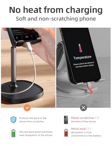 LISEN 4.33 x 4.33 x 8.53 inches Stand Alone Adjustable Phone Holder LE752 Black