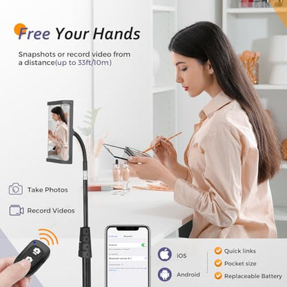 Aureday 67 Inch 67iPadStand Adjustable Tripod Stand for Tablets and Smartphones
