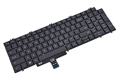 KBRPARTS Replacement Keyboard Black Backlit QWERTY Layout for Dell Latitude 5520 5530 5540 5521 5531, Precision 3560 3570 3580 3561 3571 3581, Precision 7670 7680 7770 7780