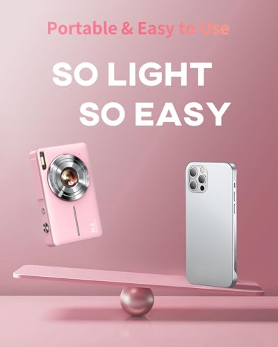 Lecran 2.8" Pink DC403 44MP Digital Camera 1080p 30FPS Ultracompact