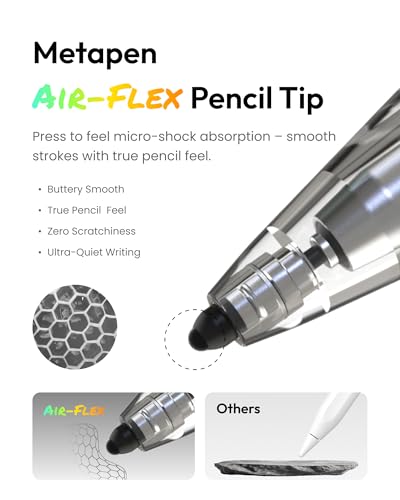 Metapen 6.54 x 0.39 x 0.39 inches ME-APP172 1 CR5 Battery Required, 26 Hours Battery Life, Compatible with iPad Air/Pro, and Mini - Stylus Pen