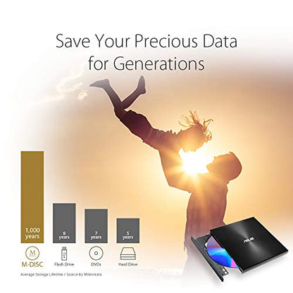 ASUS 13mm SDRW-08U9M-U/BLK External DVD Writer USB 2.0