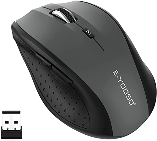 E-YOOSO Wireless Mouse Right-Handed Model E-1010 USB Connectivity, 18 Months Battery Life, 4800 DPI, 6 Buttons
