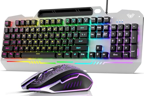 AULA 17.5" T102 Wired Membrane Keyboard and Mouse Combo USB-A QWERTY Compatible with Windows and MacOS