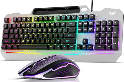AULA 17.5" T102 Wired Membrane Keyboard and Mouse Combo USB-A QWERTY Compatible with Windows and MacOS