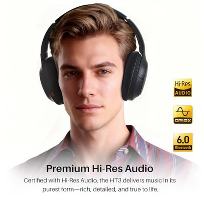 TOZO HT3 Wireless Over Ear Headphones T12052 Bluetooth 6.0 90-hour Battery Life Active Noise Cancellation
