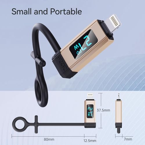 pzoz USB C to Lightning Adapter 27W PD Fast Charging Adapter 2 Ports, Gold
