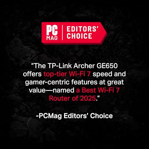 TP-Link Archer GE650 Tri-Band 11 Gbps Wi-Fi 7 Router with 5 LAN Ports