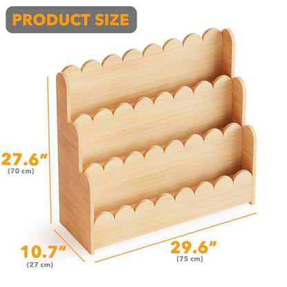SpaceAid 3-Tier Wooden Bookshelf 62MTSJ-01K-3N Floor Mount Natural Finish