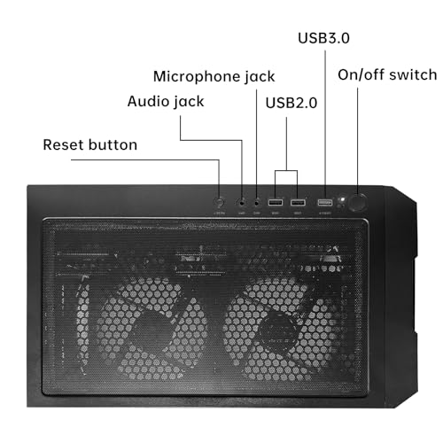ZYNEEX S5 Black Tower Computer 1920x1080 Windows 11 Home