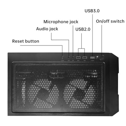 ZYNEEX S5 Black Tower Computer 1920x1080 Windows 11 Home