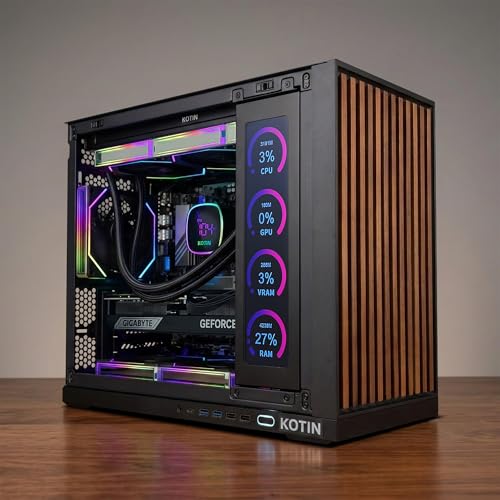 KOTIN KTG60BA797X3250712G Dual Monitor PC, Windows 11 Home, 7680 x 4320 Resolution, Liquid Cooling, Black, Tower