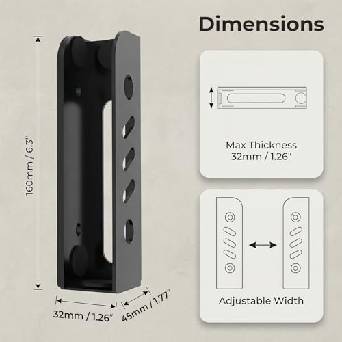 Varghesyla 7.2x2.05x1.65inch Laptop Mount Bracket 32mm Thickness Steel Durable Universal Wall/Under Desk Holder