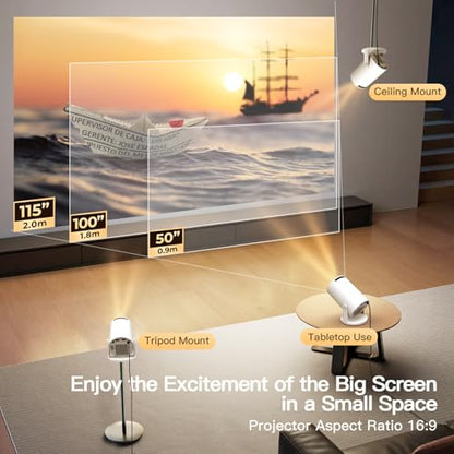 WEMI 4K X1BQ 1280x720 LCD Portable Projector 300 ANSI Lumens