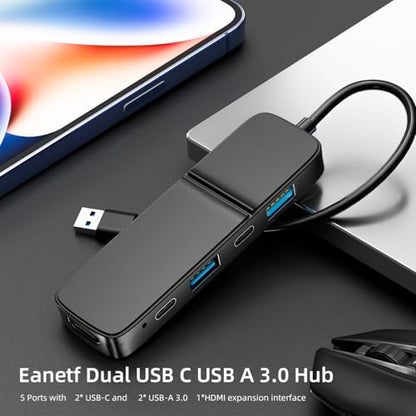 Eanetf 1.5" x 1" x 0.5" USB to HDMI Adapter Hub 5 Ports USB 3.0 1920x1080 Plastic