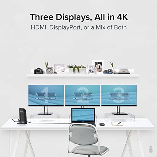 Plugable 13-Port USB-C Docking Station UD-ULTC4K | 4K Triple Monitor | 100W Power Delivery
