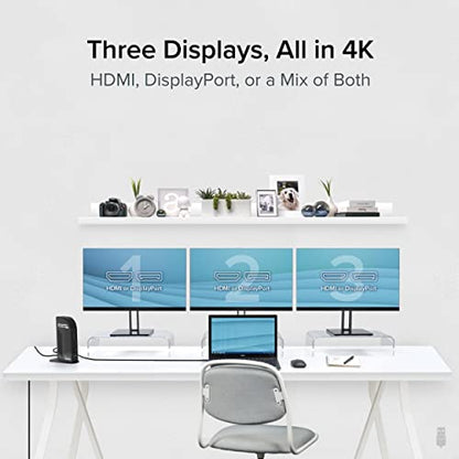 Plugable 13-Port USB-C Docking Station UD-ULTC4K | 4K Triple Monitor | 100W Power Delivery