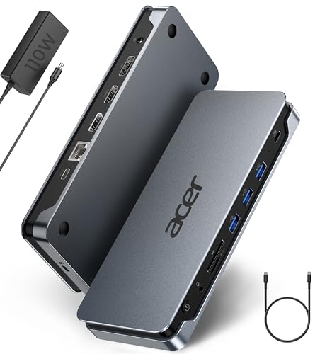 Acer 7.89in USB Docking Station with 110W PD and Triple Monitor Support