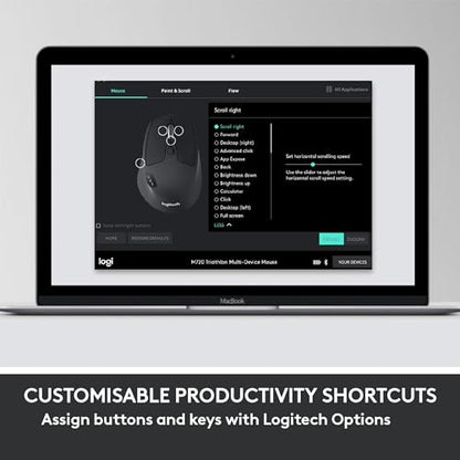 Logitech MK850 Performance Wireless Keyboard and Mouse Combo, Model 920-013269, Graphite, USB & Bluetooth, Ergonomic Design