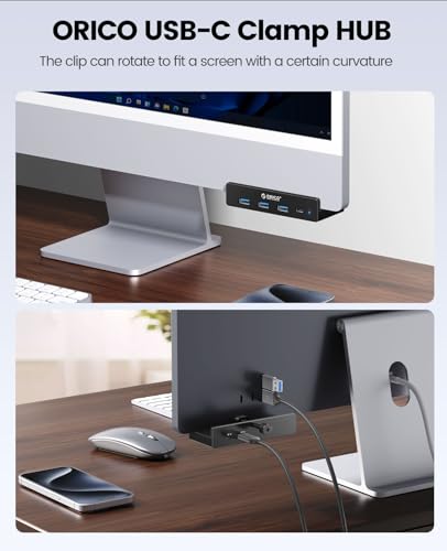 ORICO 4-Port USB Hub 3.0 Aluminum USB-C Adapter, 5 Gbps Data Transfer Rate, USB 3.0, Black