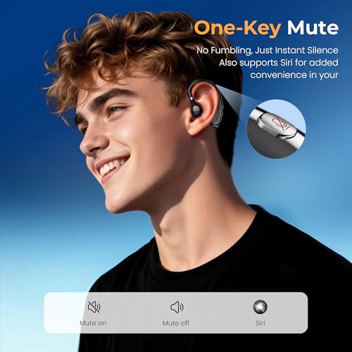 DECHOYECHO A8 Bluetooth Headset V5.3 Wireless Single Ear Earpiece with Noise Cancellation