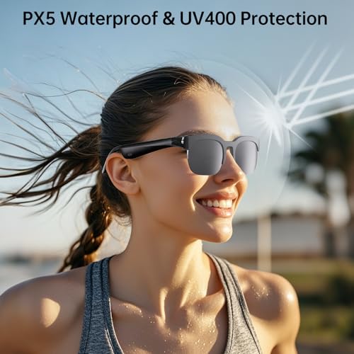 ZYHZMSGJ Rectangular V6 150+ Translation Bluetooth AI Glasses 120H Battery Life IPX5