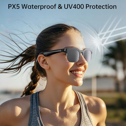 ZYHZMSGJ Rectangular V6 150+ Translation Bluetooth AI Glasses 120H Battery Life IPX5