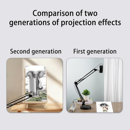 MiBoce Portable Drawing Projector Adjustable Focus, 1080P Resolution, Multi-Connection Options