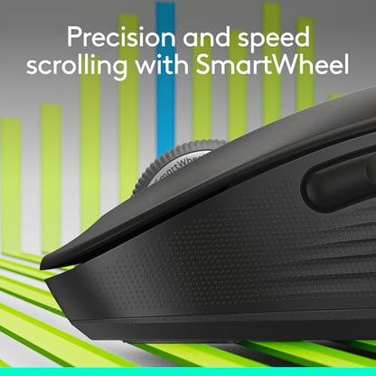 Logitech M650 L Mouse 4000 DPI Optical Bluetooth Wireless Black Right-Handed
