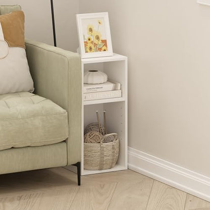 Furinno 2-Tier 22282 10-Inch Narrow Bookshelf Composite Wood Indoor Bookcase
