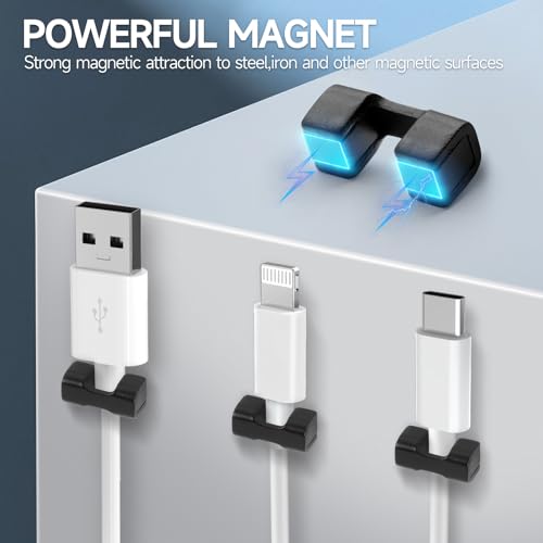 Everlling 0.29 Inch Magnetic Cord Holder 10 Count Cable Organizer