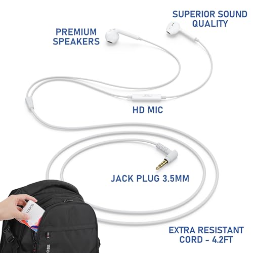 LUDOS ZENITH Wired Earbuds 3.5 mm Jack for All Devices