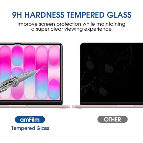 amFilm MacBook Neo 13-Inch Screen Protector MBN-13-GLS-BLK 13" 9H Tempered Glass
