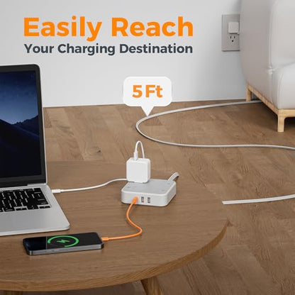 TESSAN 5FT TS-102-C-SP 4 Outlets 3 USB Ports Surge Protection