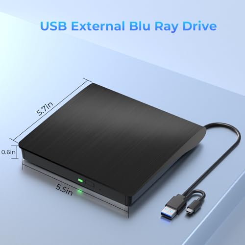 Yaeonku External Blu-ray Drive BD015 USB 3.0 Type-C Optical Storage