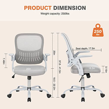 Sweetcrispy 1.0 Count HO-781B-GY Ergonomic Mid-Back Mesh Office Chair