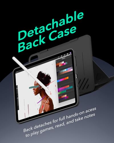 ESR iPad Air 11 Inch Case A3459 M4/M3/M2, iPad Air 5th/4th Gen 10.9 Inch A2588 Case, Adjustable Stand, Black