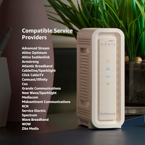 CommScope SB6190 1 Port Cable Modem DOCSIS 3.0 800 Mbps Ethernet White