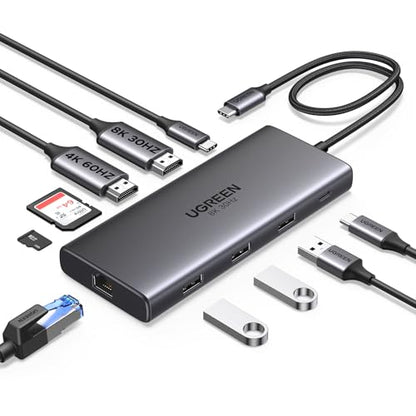 UGREEN 10-in-1 USB C Docking Station Model 15534 Dual HDMI 4K@60Hz 8K@30Hz 100W PD