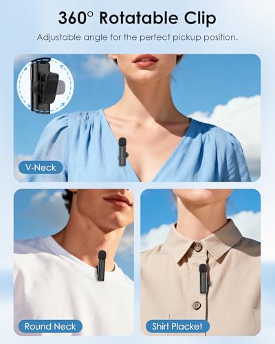 Pufazest Wireless Lavalier Microphone J23 32 kHz 2 Channels Omnidirectional